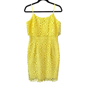 Nanette LePore Dress Bella Donna Lemon Meringue Floral Lace Over Size 6